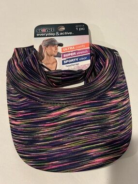 scunci Multicolor Striped Sport Sun Visor Headwrap Hat